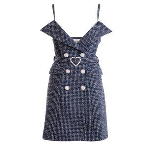 EDWARD ACHOUR PARIS Jewel button double breasted blazer Size XL - NEW